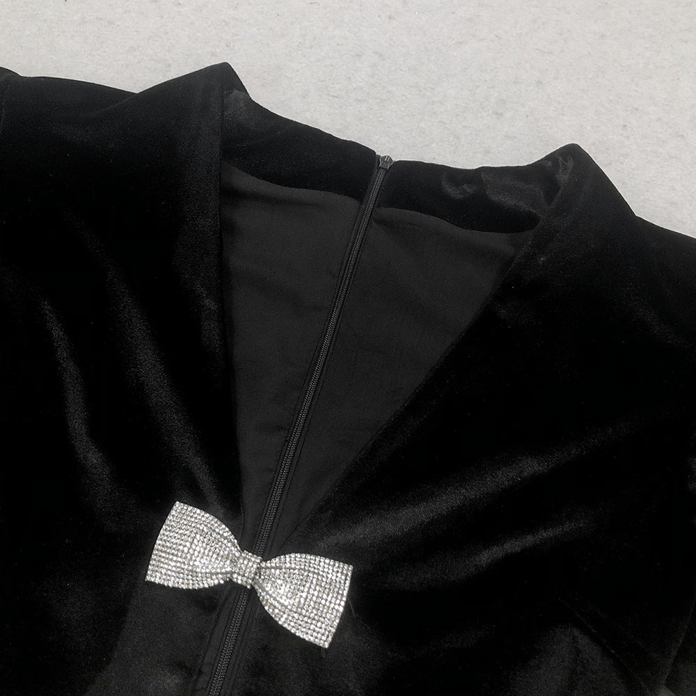 Velvette Bijou Bow Set - Aurisélla London