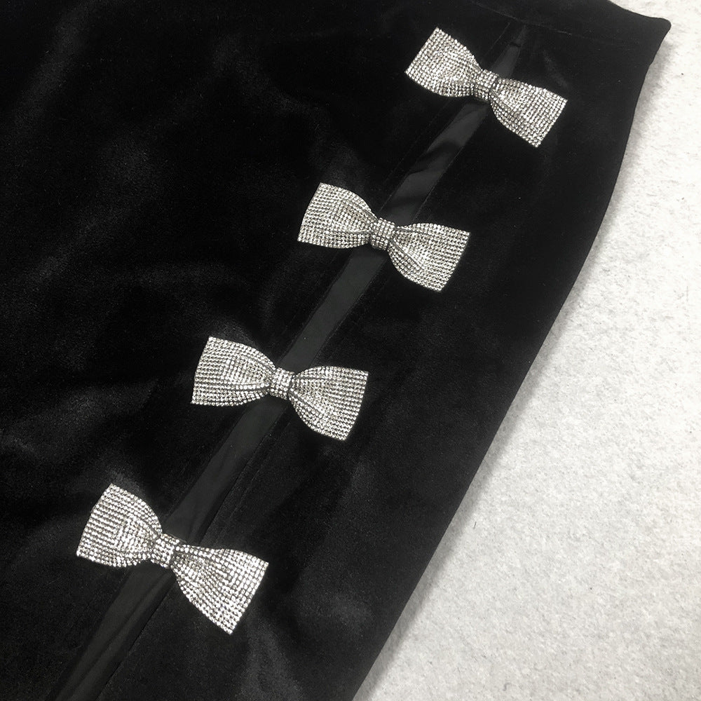 Velvette Bijou Bow Set - Aurisélla London