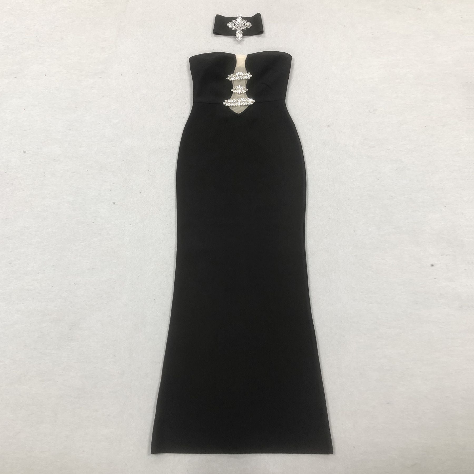 Old Hollywood Crystal Cutout Gown - Aurisélla London