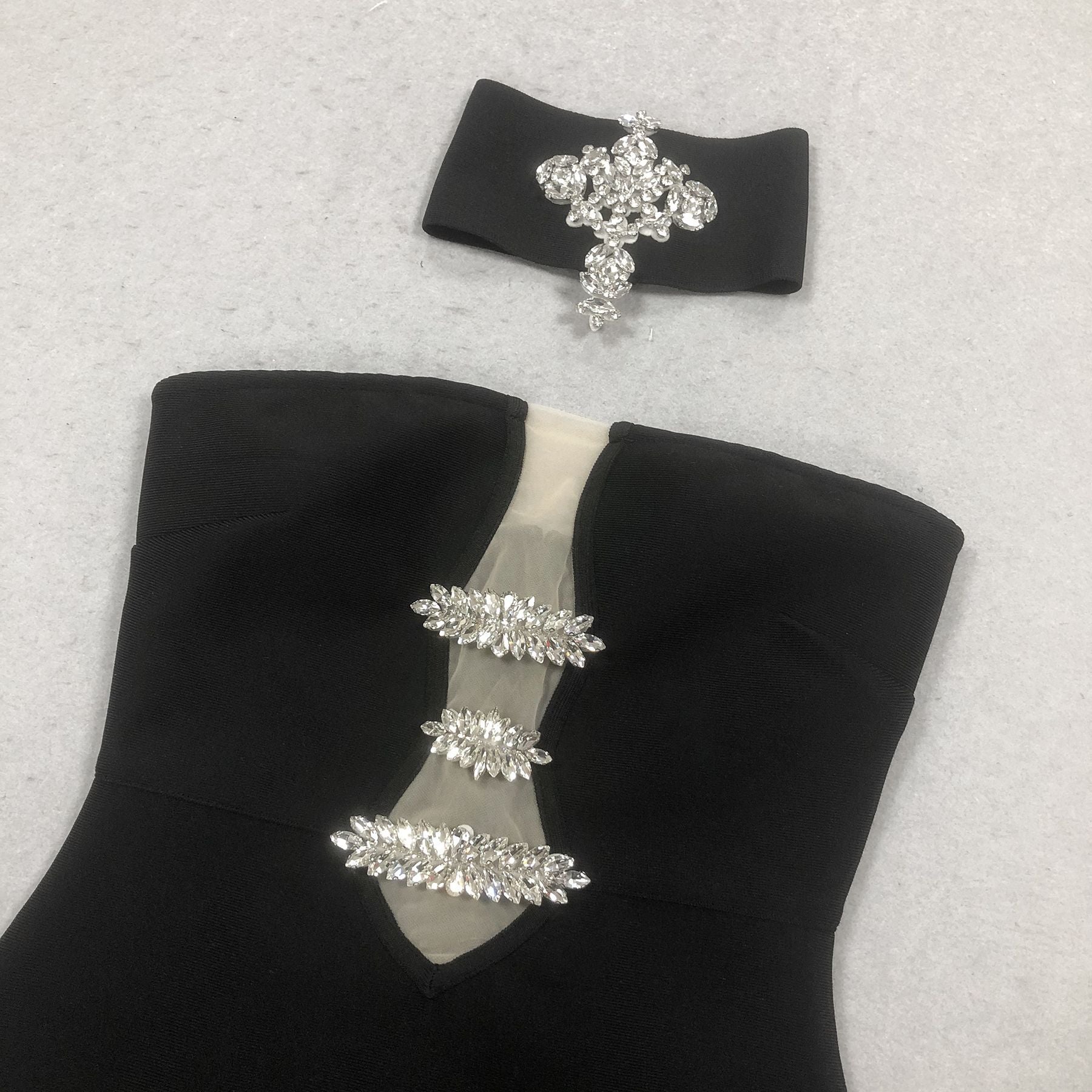 Old Hollywood Crystal Cutout Gown - Aurisélla London