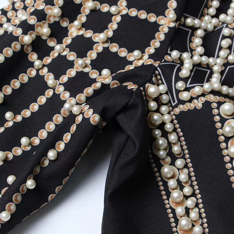 Baroque Pearl Embellished Blazer - Aurisélla London