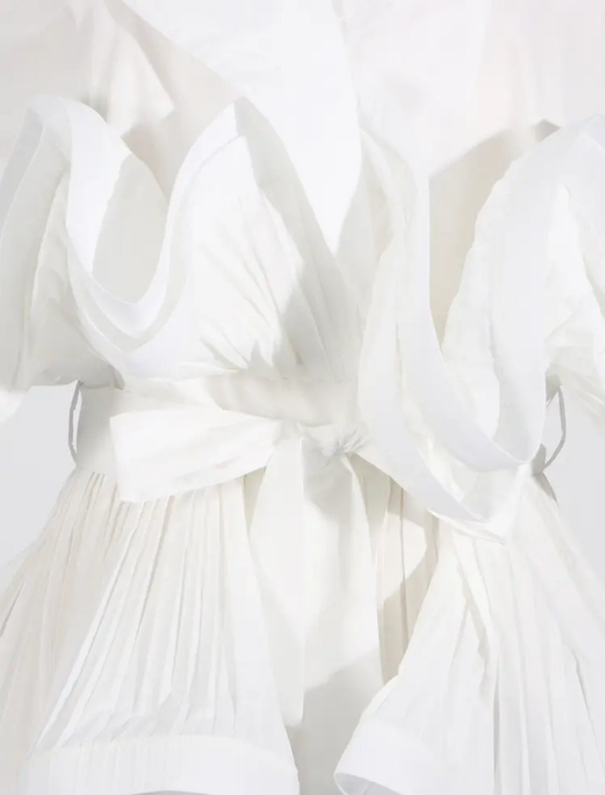 Sculpted Ruffle Peplum Blouse - Aurisélla London