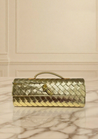 Metallic Gold Woven Clutch - Aurisélla London