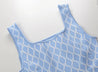 Wavez Jacquard Knit Powder Blue Dress - Aurisélla London