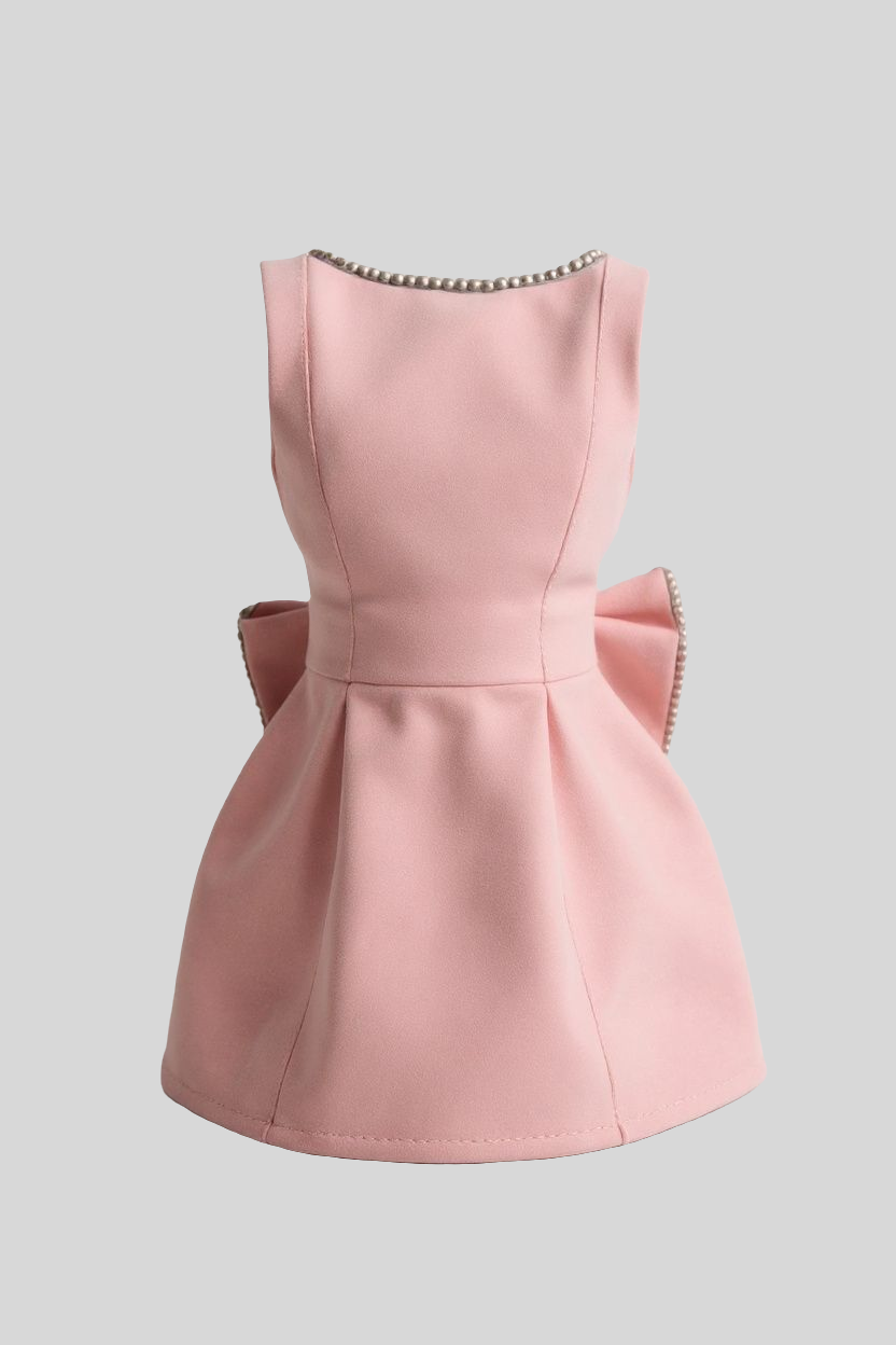 Blush Pearl bow Mini Dess - Aurisélla London