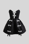 Frosted Bows Crystal Mini Dress - Aurisélla London