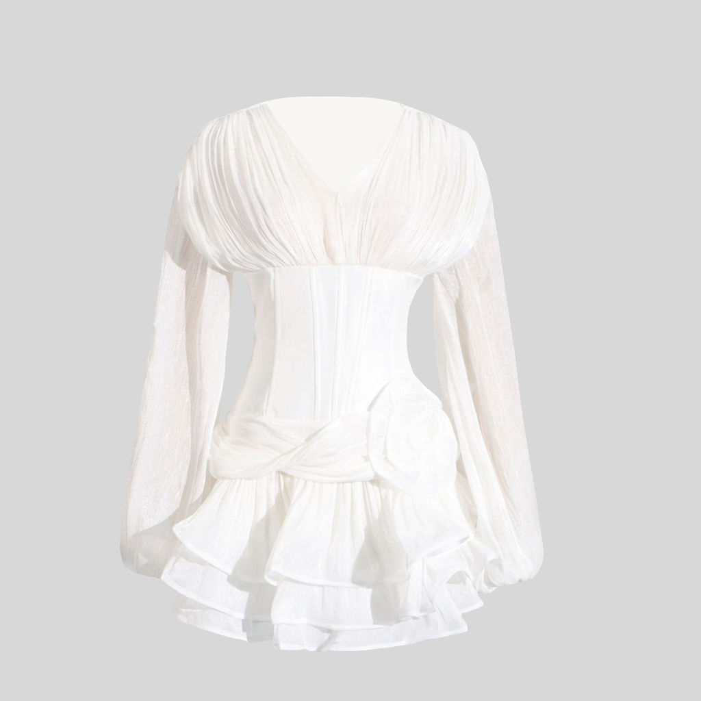 Ivory Rose Corset Mini Dress - Aurisélla London