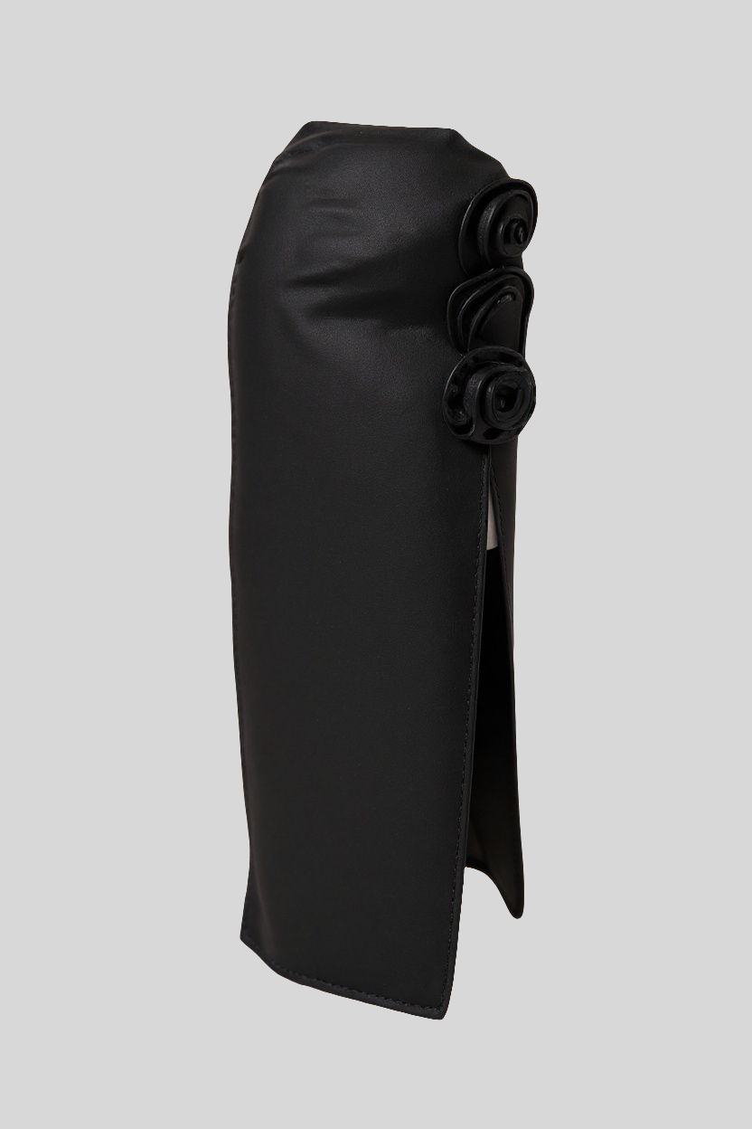 Black Floral Accent Skirt - Aurisélla London