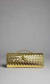 Metallic Gold Woven Clutch - Aurisélla London