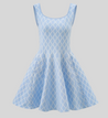 Wavez Jacquard Knit Powder Blue Dress - Aurisélla London