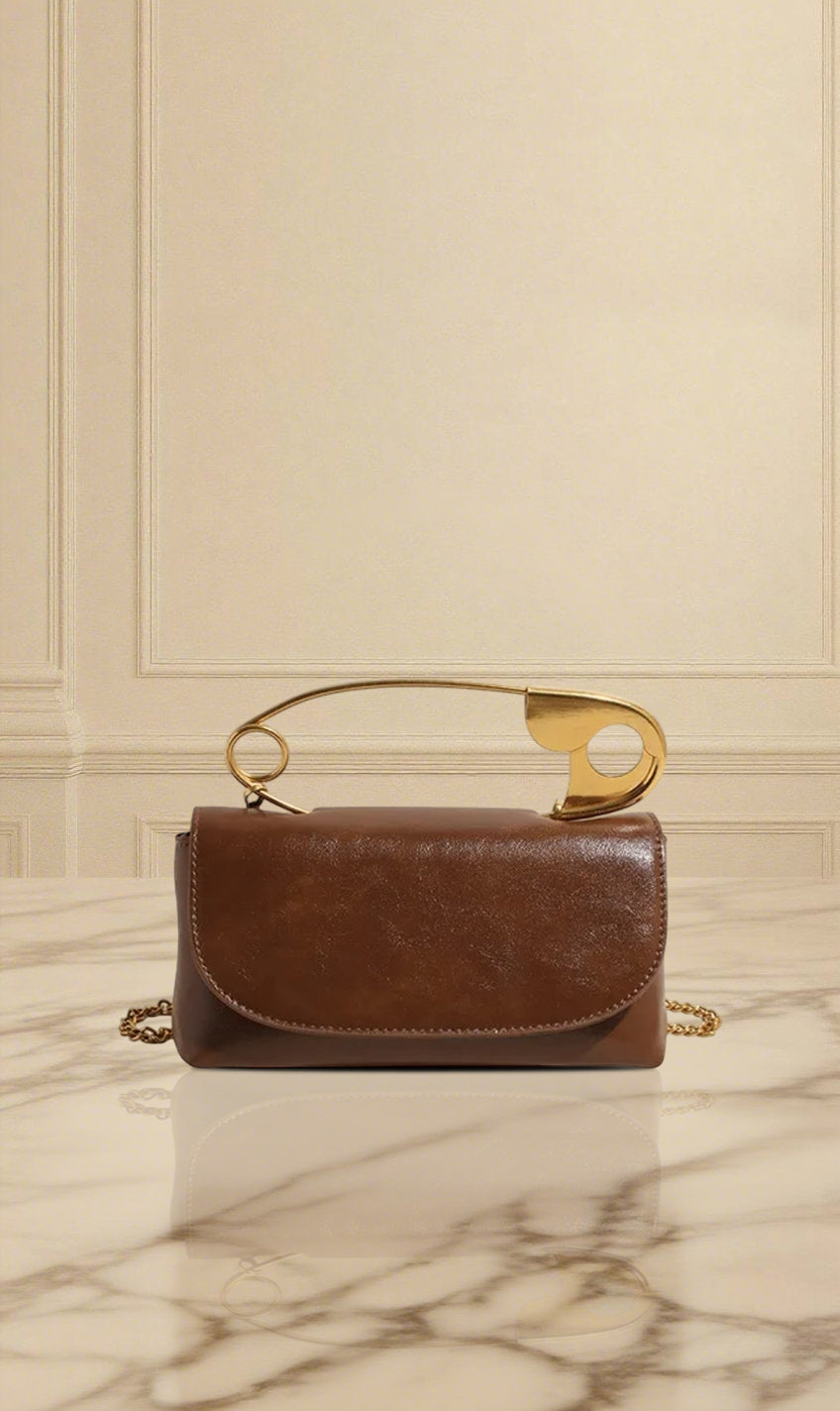 Gold Pin Statement Bag - Aurisélla London
