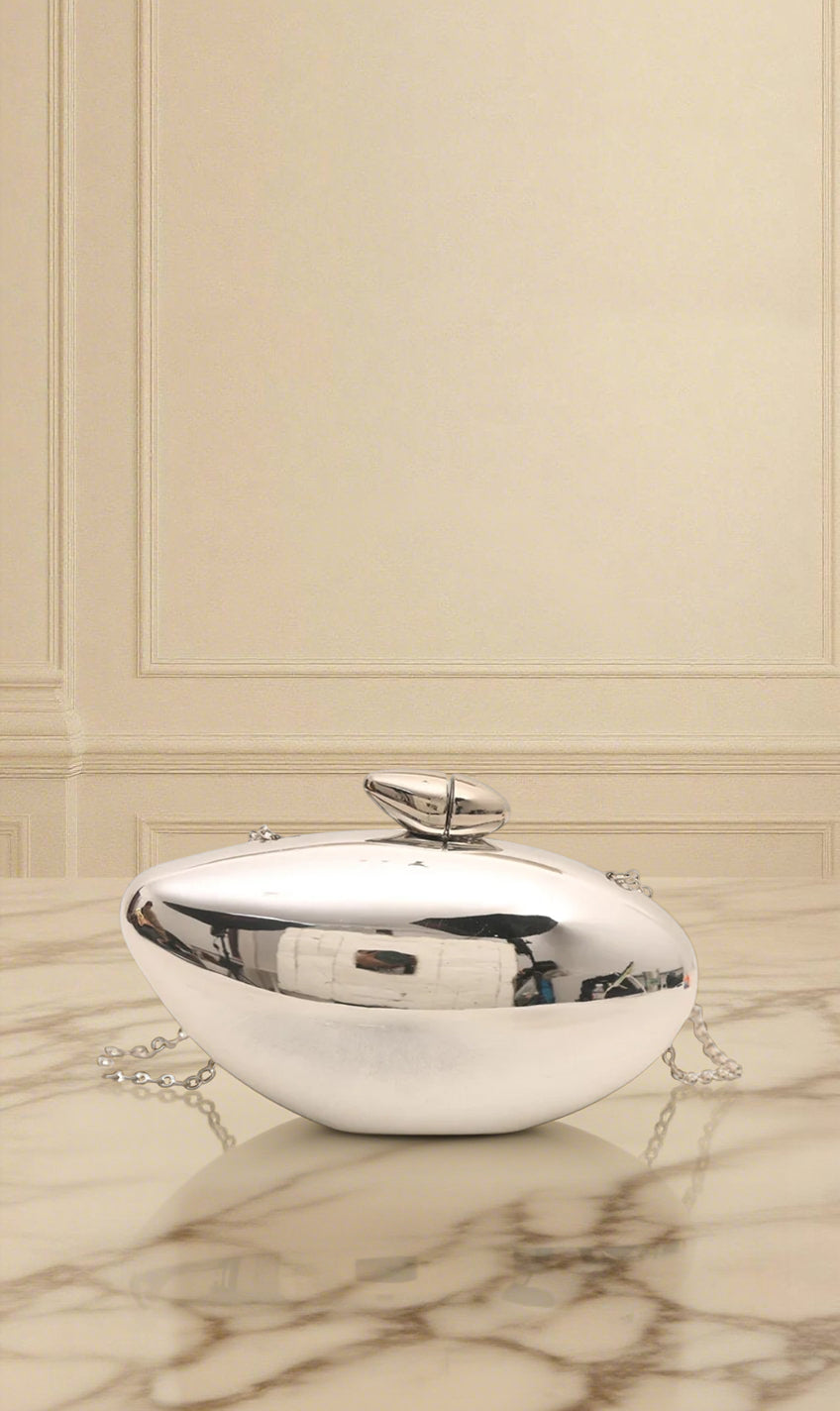 Silver Pod Clutch - Aurisélla London