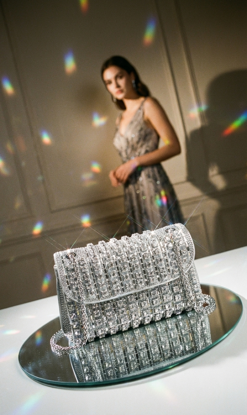 Silver Diamante Bag