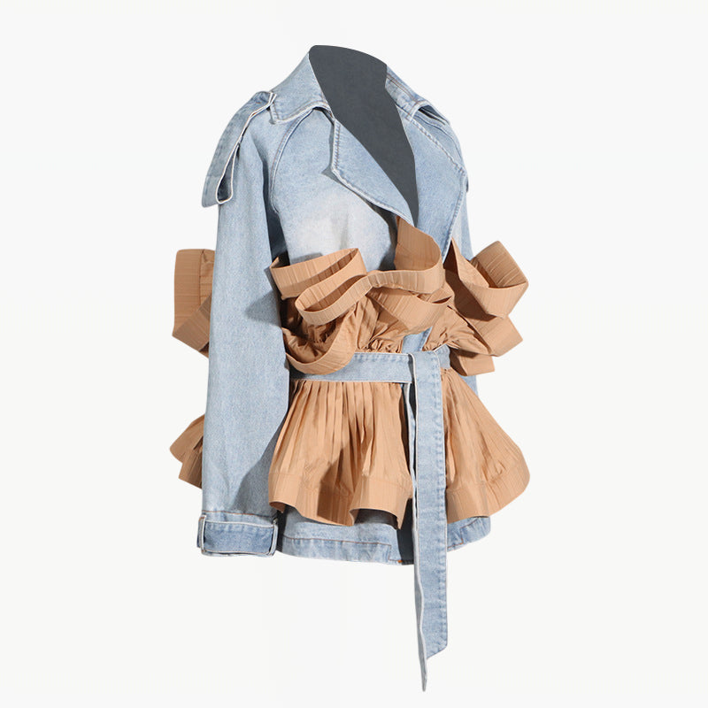 The Ruffle Statement Denim Jacket - Aurisélla London
