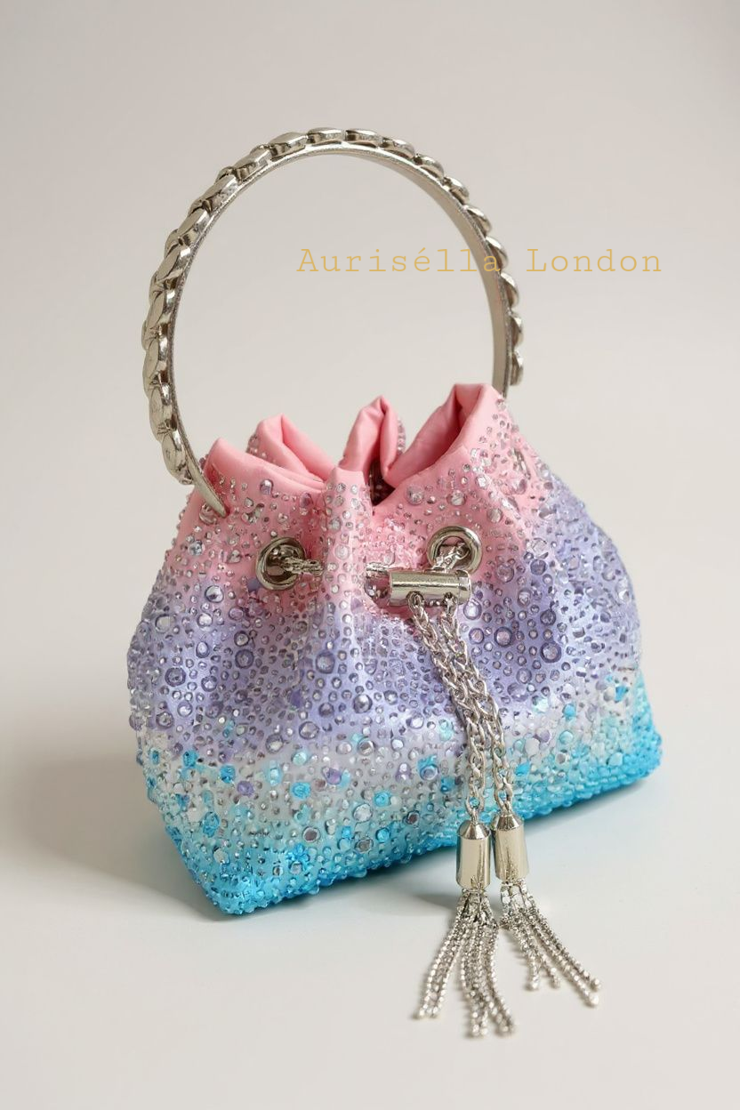 Embellished Ombre Bucket Bag - Aurisélla London
