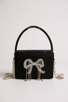 Velour Glam Bow Handbag - Aurisélla London
