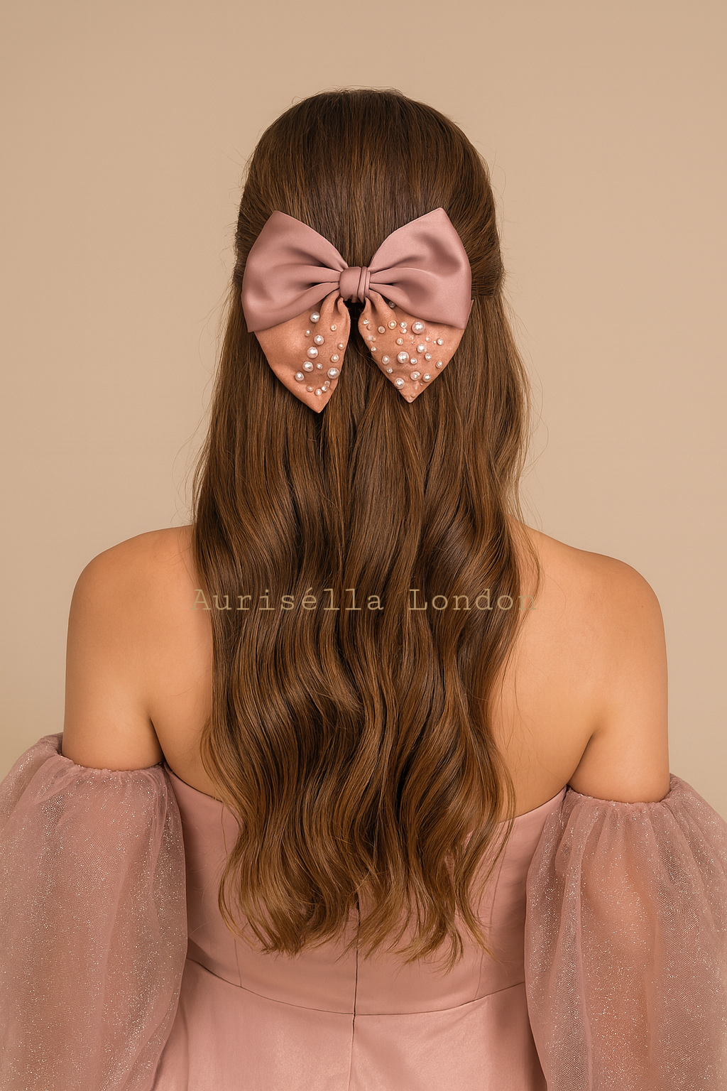 Rosabelle Pearl Blossom Bow Clip - Aurisélla London