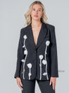 Midnight Rose Floral Blazer - Aurisélla London
