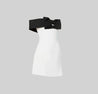 Black Bow Off - Shoulder White Mini Pocket Dress - Aurisélla London