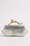 Metallic Panther Croc-Embossed Clutch - Aurisélla London
