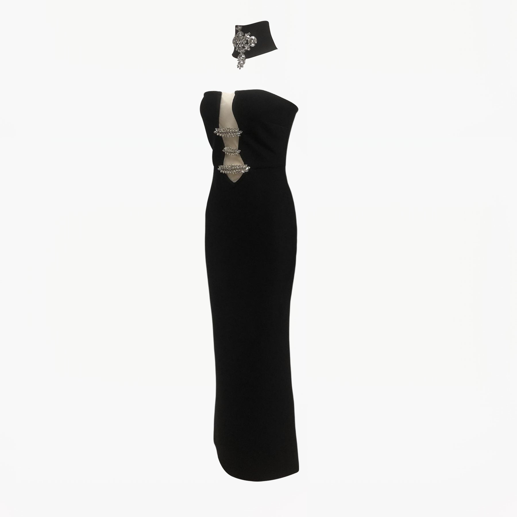 Old Hollywood Crystal Cutout Gown - Aurisélla London