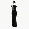 Old Hollywood Crystal Cutout Gown - Aurisélla London