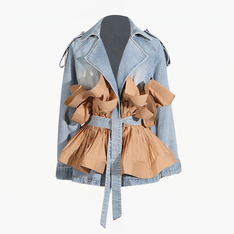 The Ruffle Statement Denim Jacket - Aurisélla London