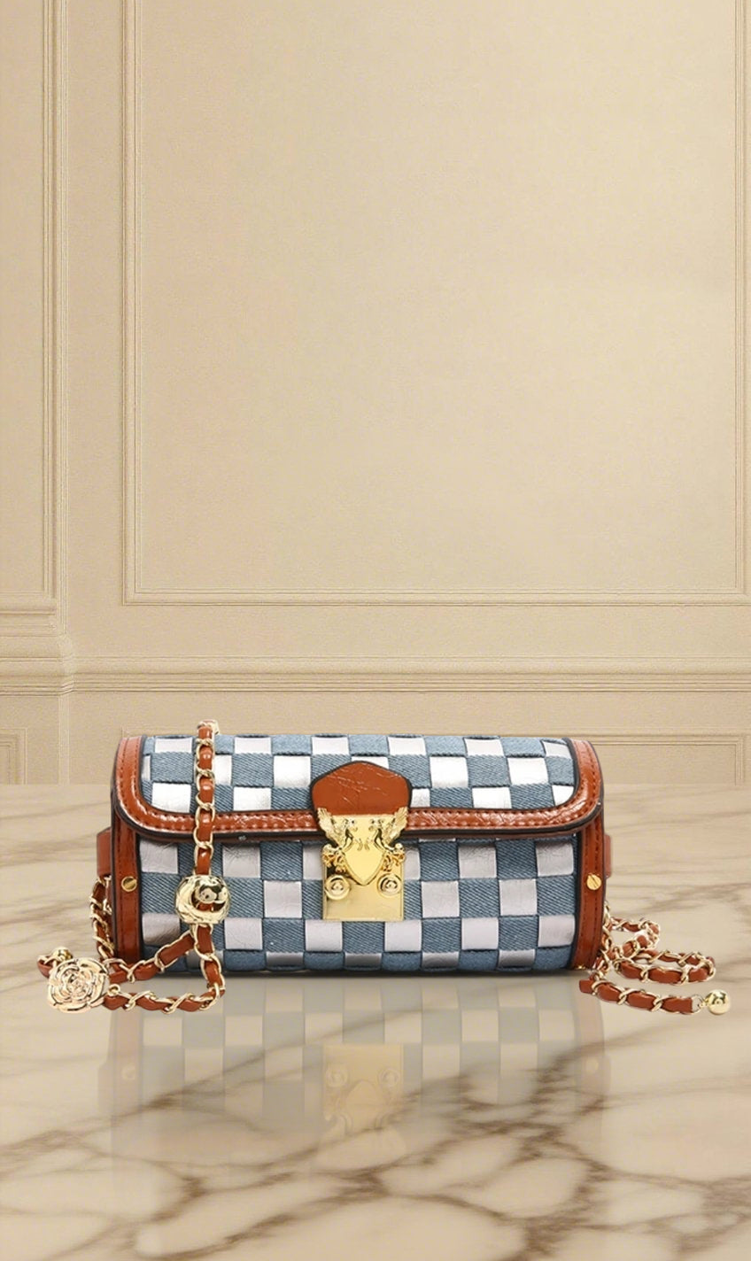 Checkered Mini Duffle Clutch - Aurisélla London