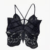 Noir Papillon Embellished Lace Corset Top - Aurisélla London