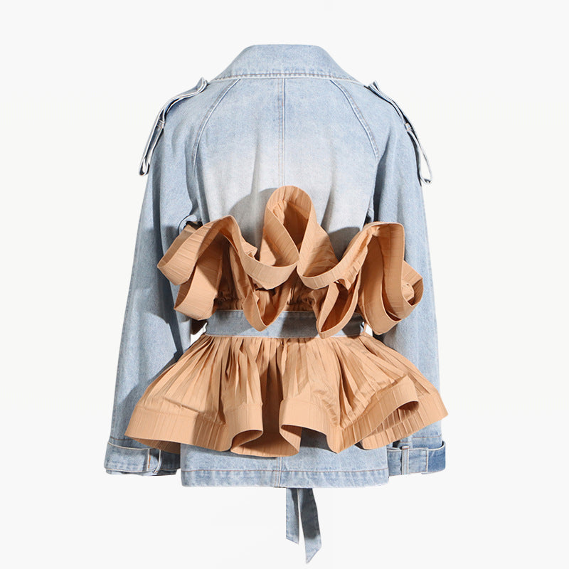 The Ruffle Statement Denim Jacket - Aurisélla London