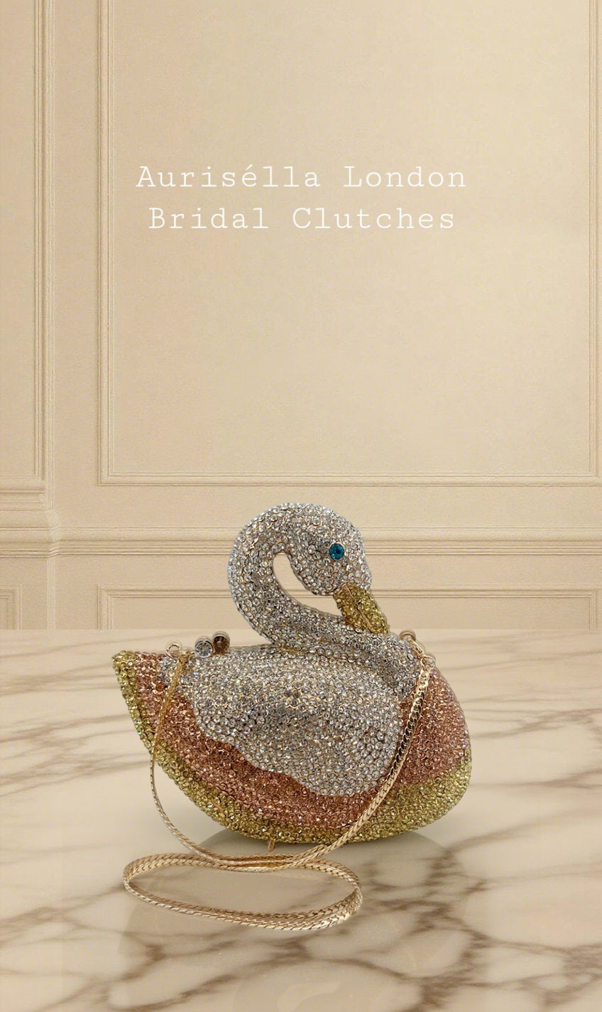 Regal Swan Crystal Clutch - Aurisélla London