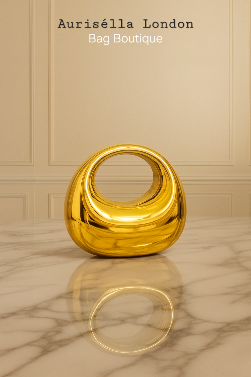 Gold Loop Sculptural Bag - Aurisélla London