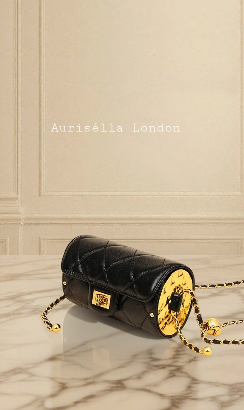 Noir Quilted Mini Duffle - Aurisélla London