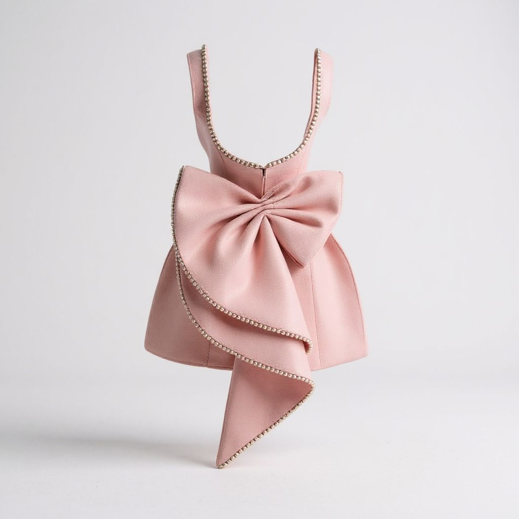 Blush Pearl bow Mini Dess - Aurisélla London