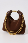 Coffee Suede 2 way Handbag - Aurisélla London