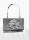 Diamante Crystal Rose Evening Clutch Bag - Aurisélla London