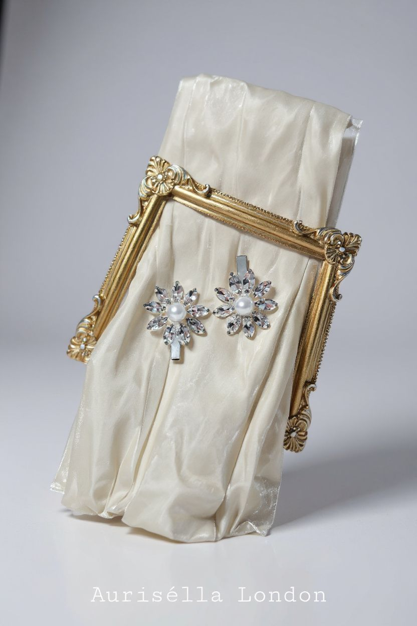 Pearl Blossom Hair Clips- Set of 2 - Aurisélla London