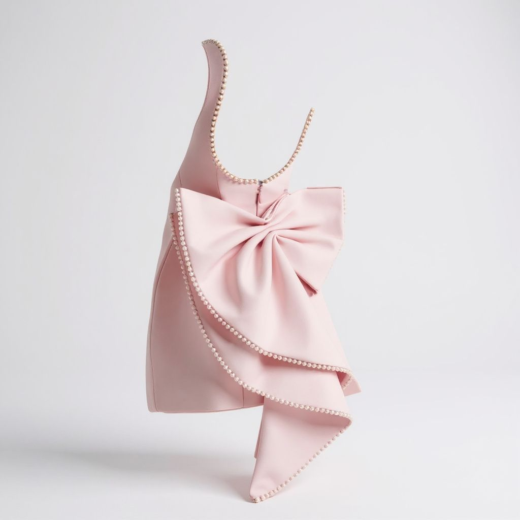 Blush Pearl bow Mini Dess - Aurisélla London
