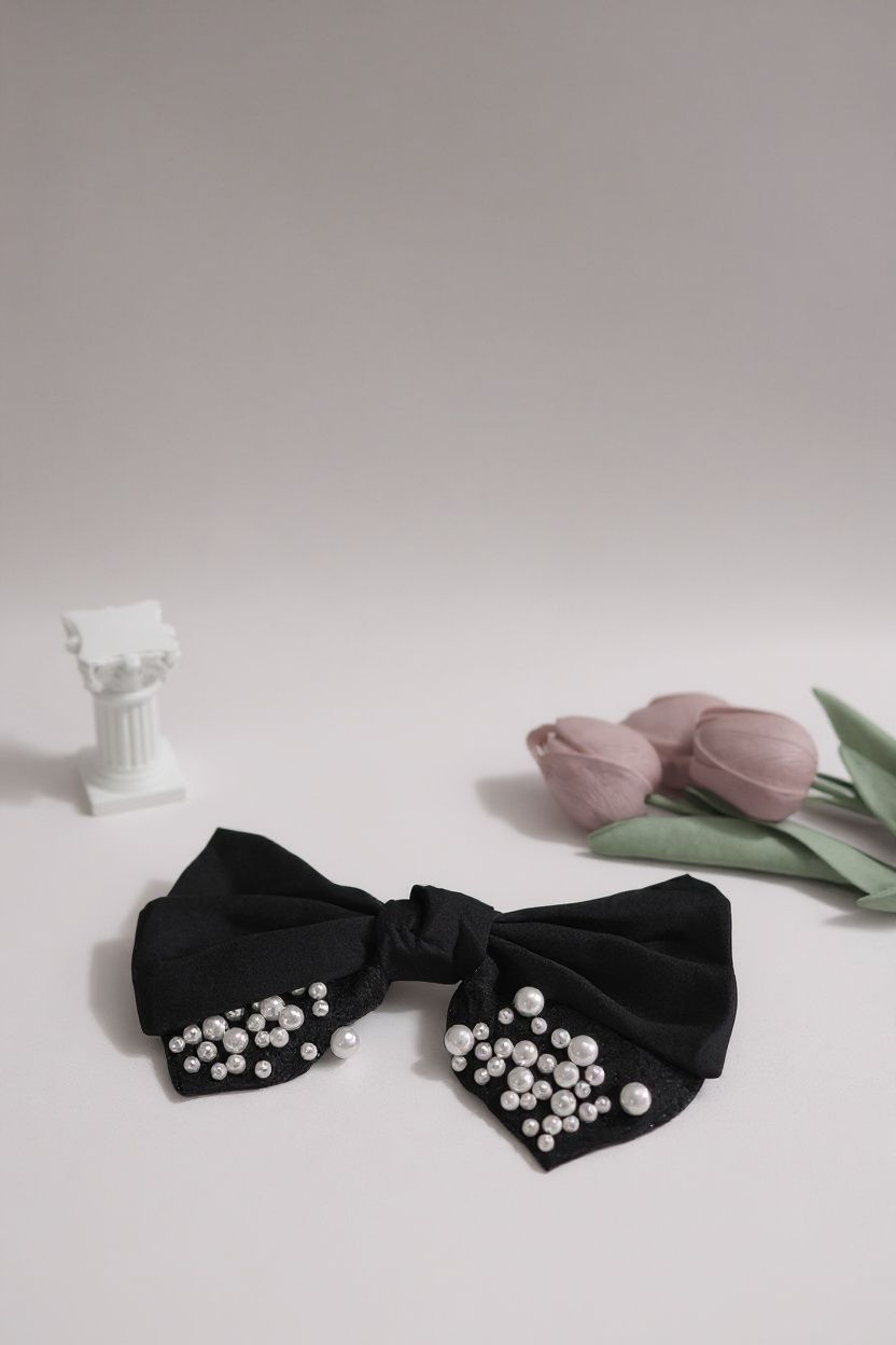 Rosabelle Pearl Blossom Bow Clip - Aurisélla London
